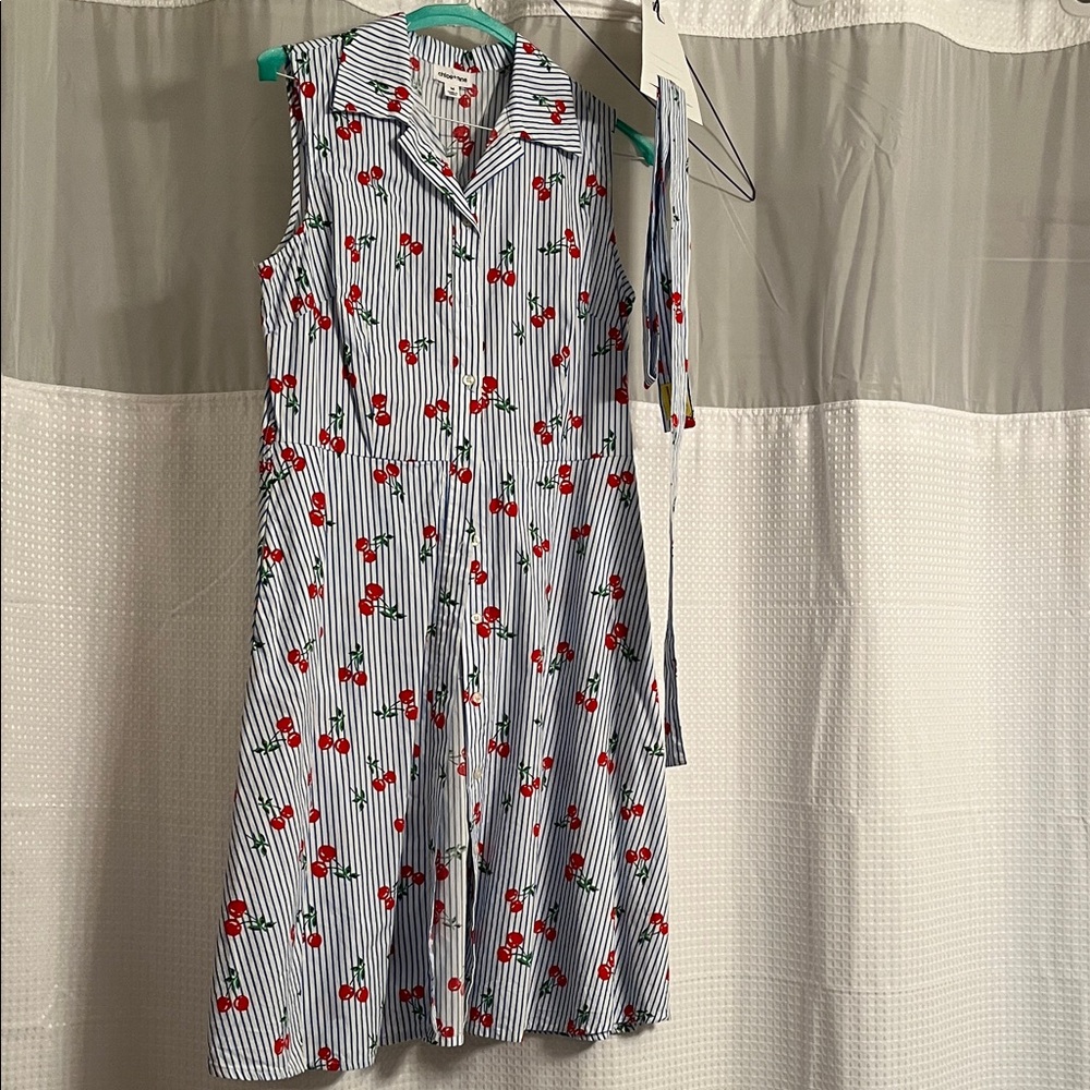 Striped Floral Sleeveless Dress
